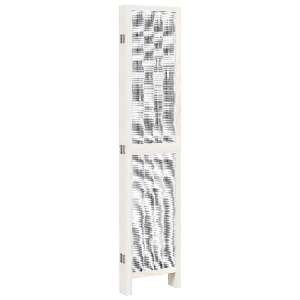 Divisorio Ambienti 6Pannelli Bianco Legno Massello di Paulownia