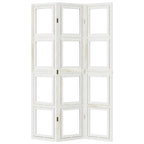 Divisorio Ambienti 3Pannelli Bianco Legno Massello di Paulownia
