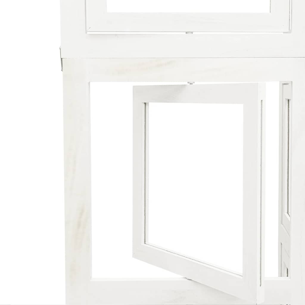 Divisorio Ambienti 3Pannelli Bianco Legno Massello di Paulownia