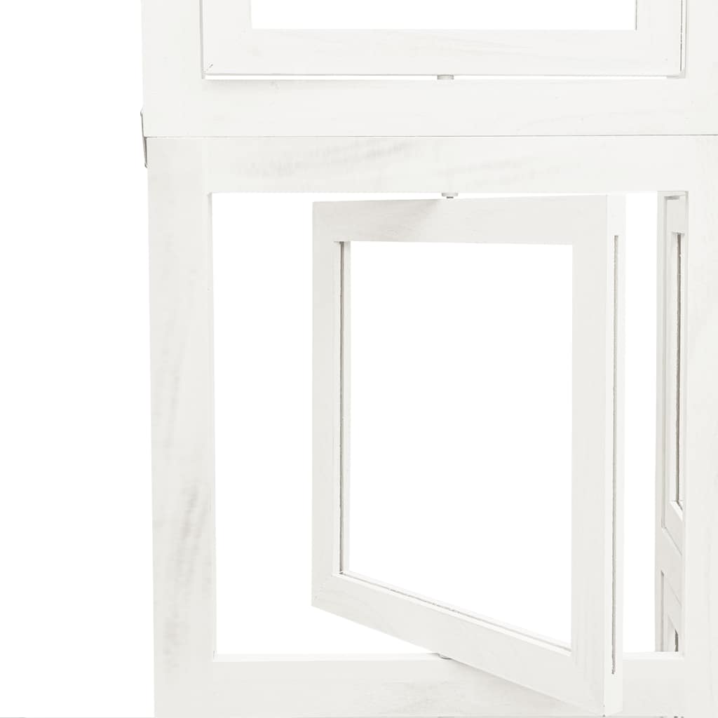 Divisorio Ambienti 4Pannelli Bianco Legno Massello di Paulownia