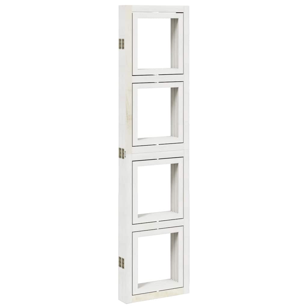 Divisorio Ambienti 5Pannelli Bianco Legno Massello di Paulownia