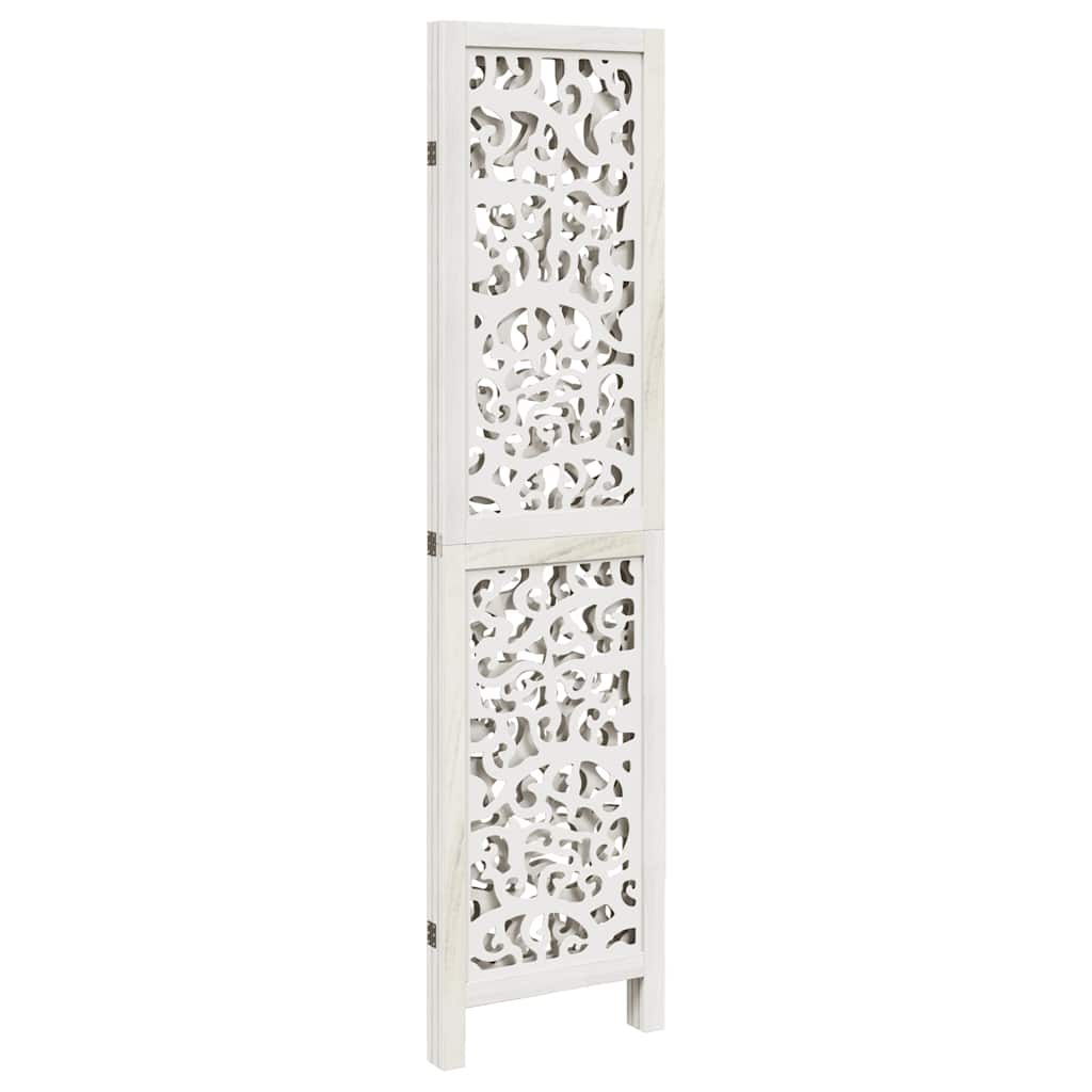 Divisorio Ambienti 3Pannelli Bianco Legno Massello di Paulownia