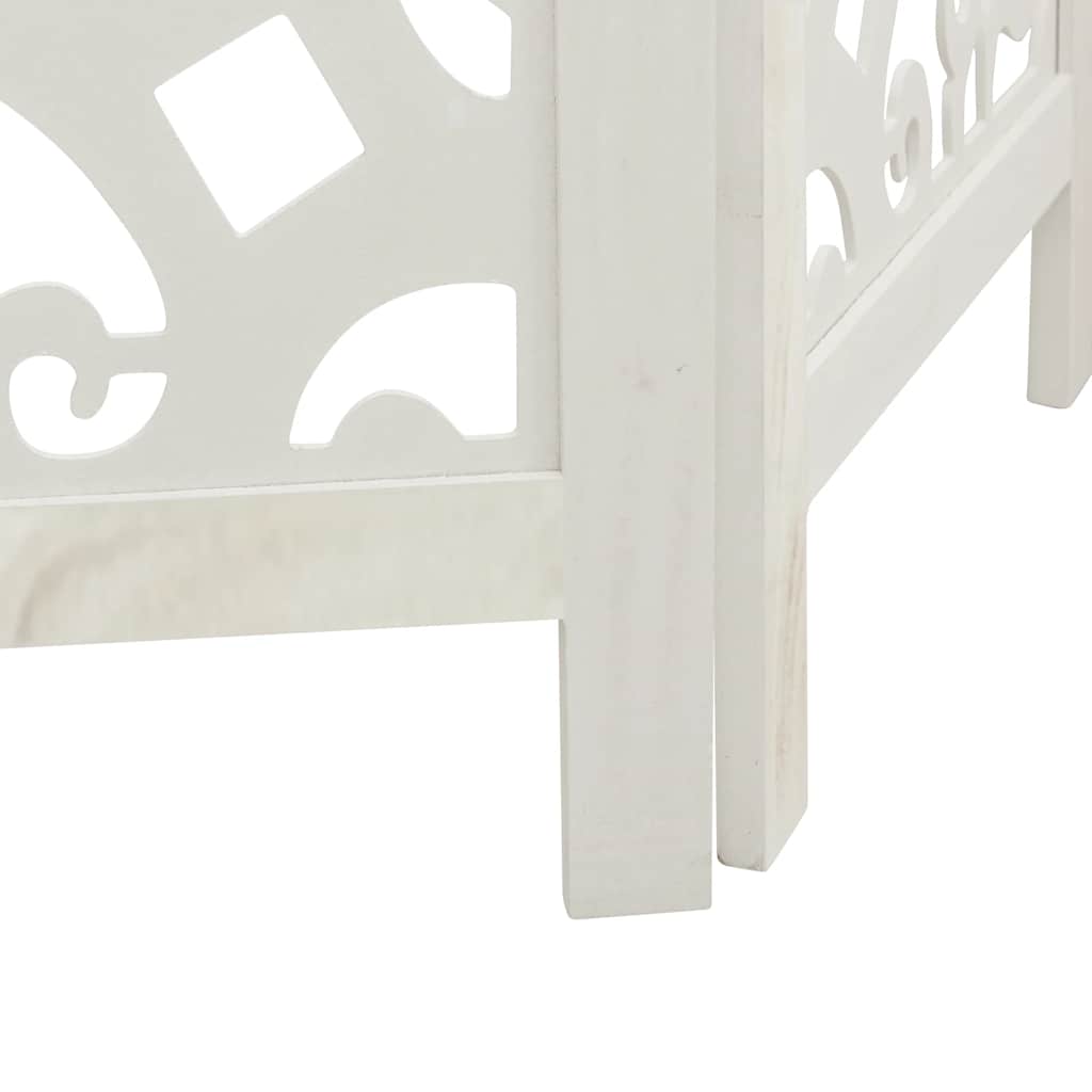 Divisorio Ambienti 3Pannelli Bianco Legno Massello di Paulownia
