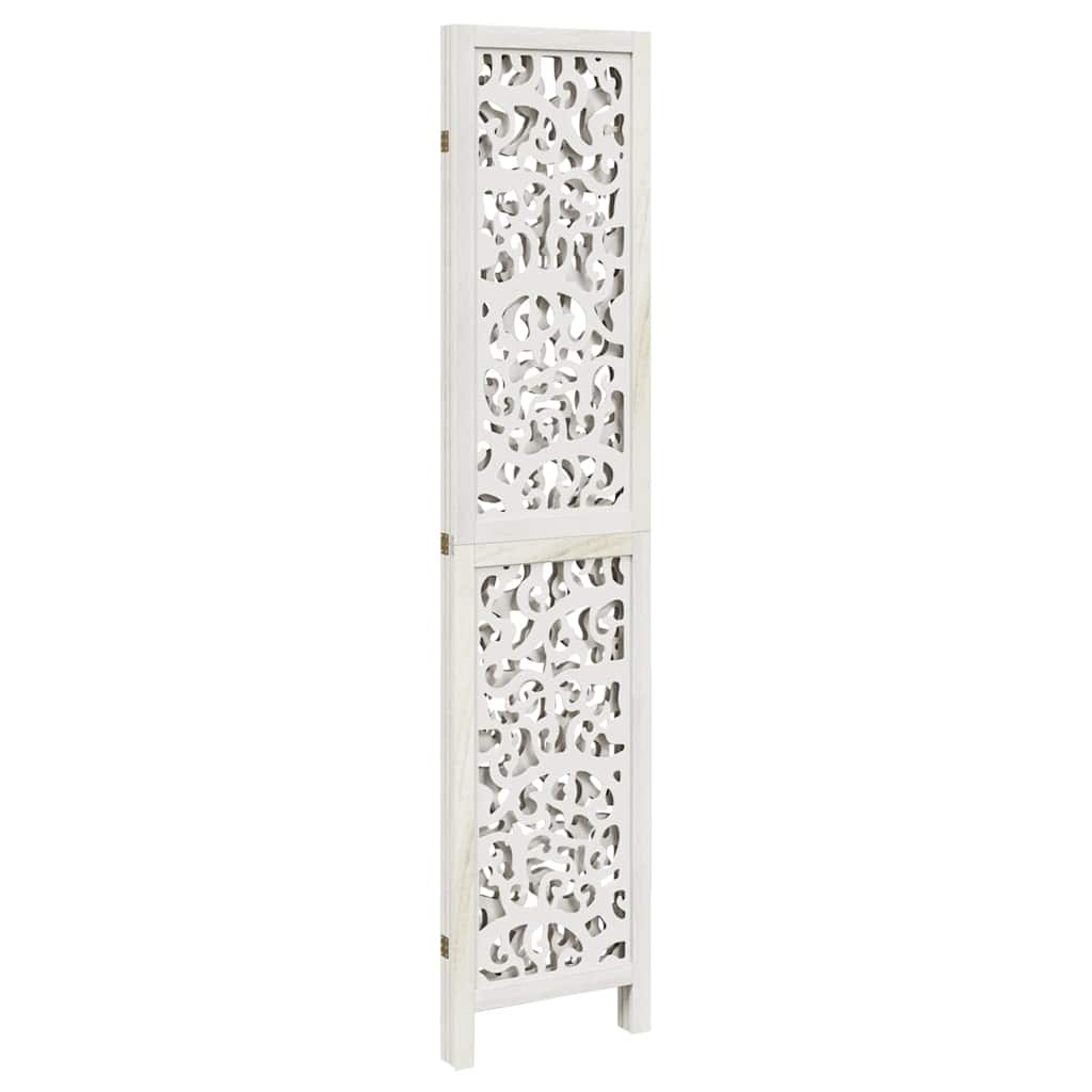 Divisorio Ambienti 3Pannelli Bianco Legno Massello di Paulownia