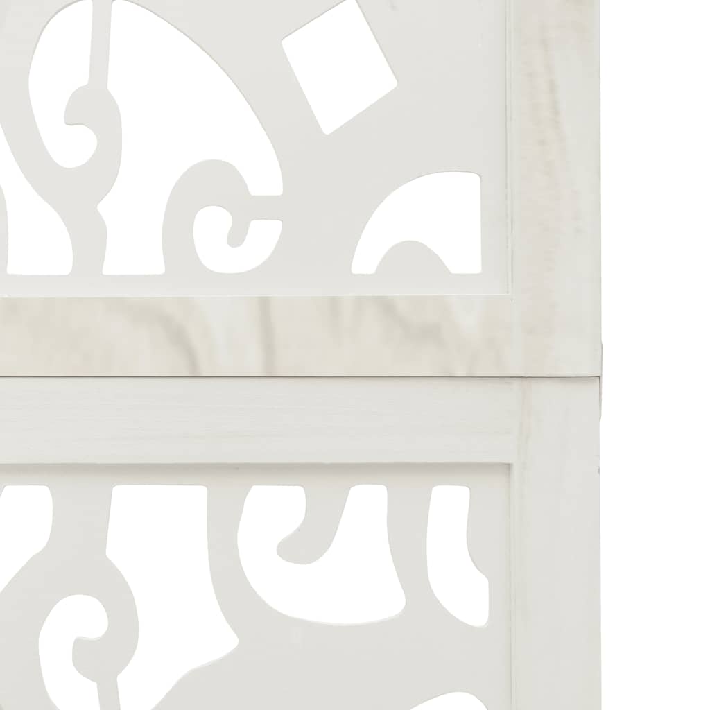 Divisorio Ambienti 3Pannelli Bianco Legno Massello di Paulownia