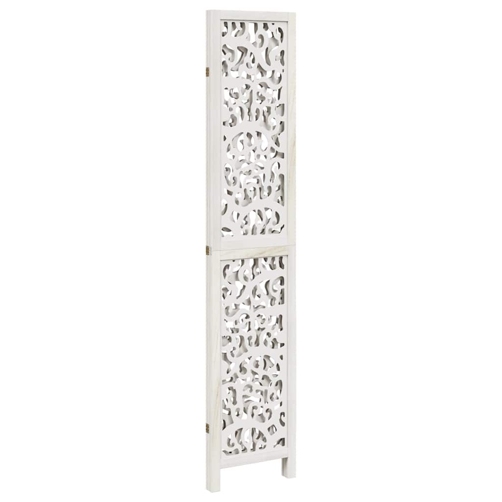 Divisorio Ambienti 3Pannelli Bianco Legno Massello di Paulownia
