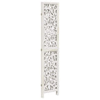 Divisorio Ambienti 3Pannelli Bianco Legno Massello di Paulownia
