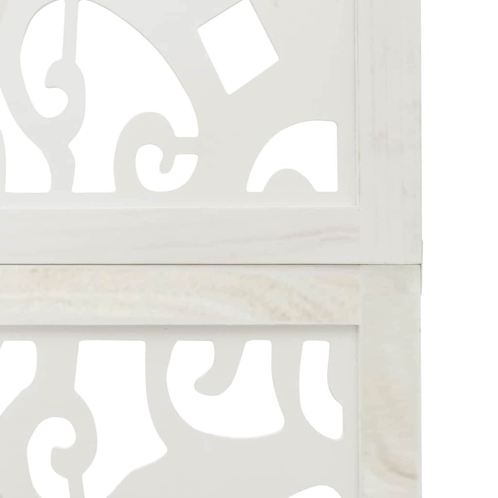 Divisorio Ambienti 3Pannelli Bianco Legno Massello di Paulownia