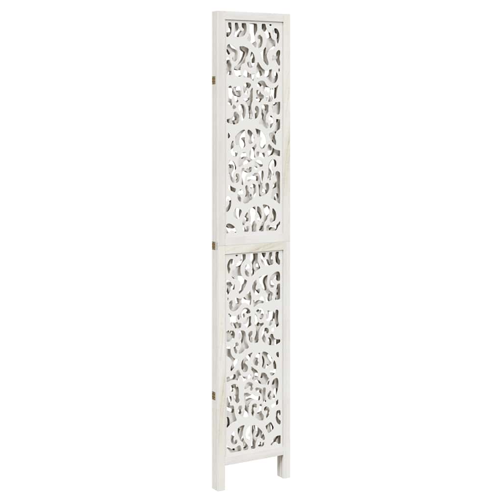 Divisorio Ambienti 3Pannelli Bianco Legno Massello di Paulownia