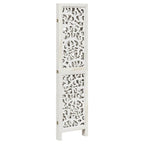Divisorio Ambienti 4Pannelli Bianco Legno Massello di Paulownia