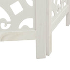 Divisorio Ambienti 4Pannelli Bianco Legno Massello di Paulownia
