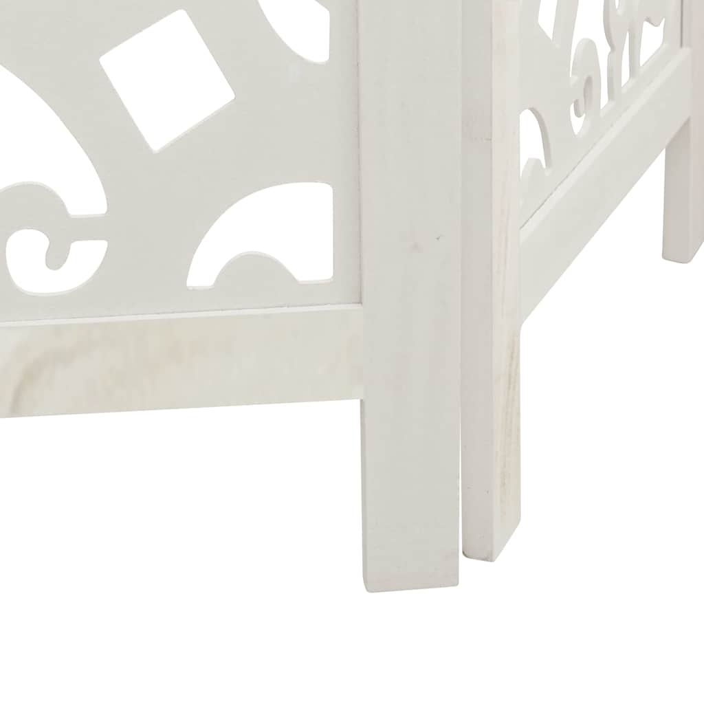 Divisorio Ambienti 4Pannelli Bianco Legno Massello di Paulownia