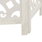 Divisorio Ambienti 4Pannelli Bianco Legno Massello di Paulownia