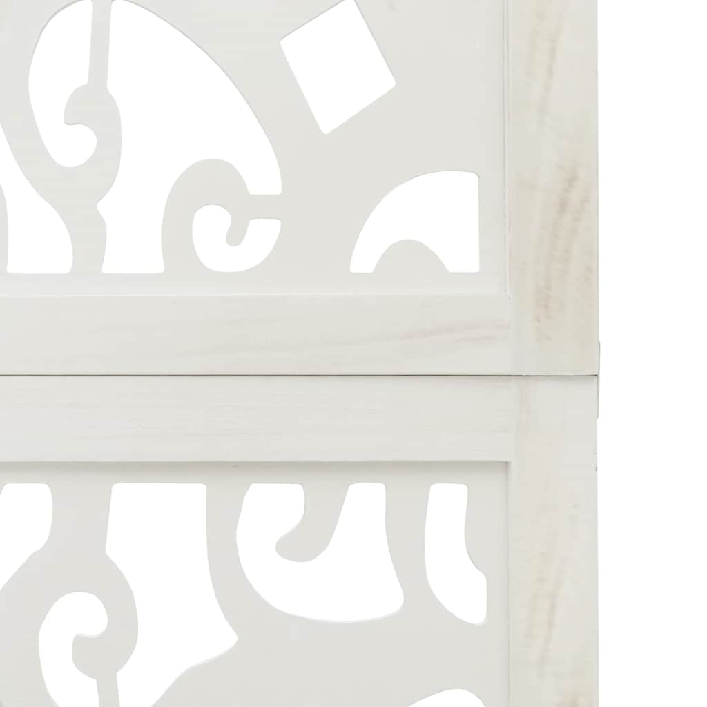 Divisorio Ambienti 4Pannelli Bianco Legno Massello di Paulownia