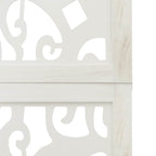 Divisorio Ambienti 4Pannelli Bianco Legno Massello di Paulownia