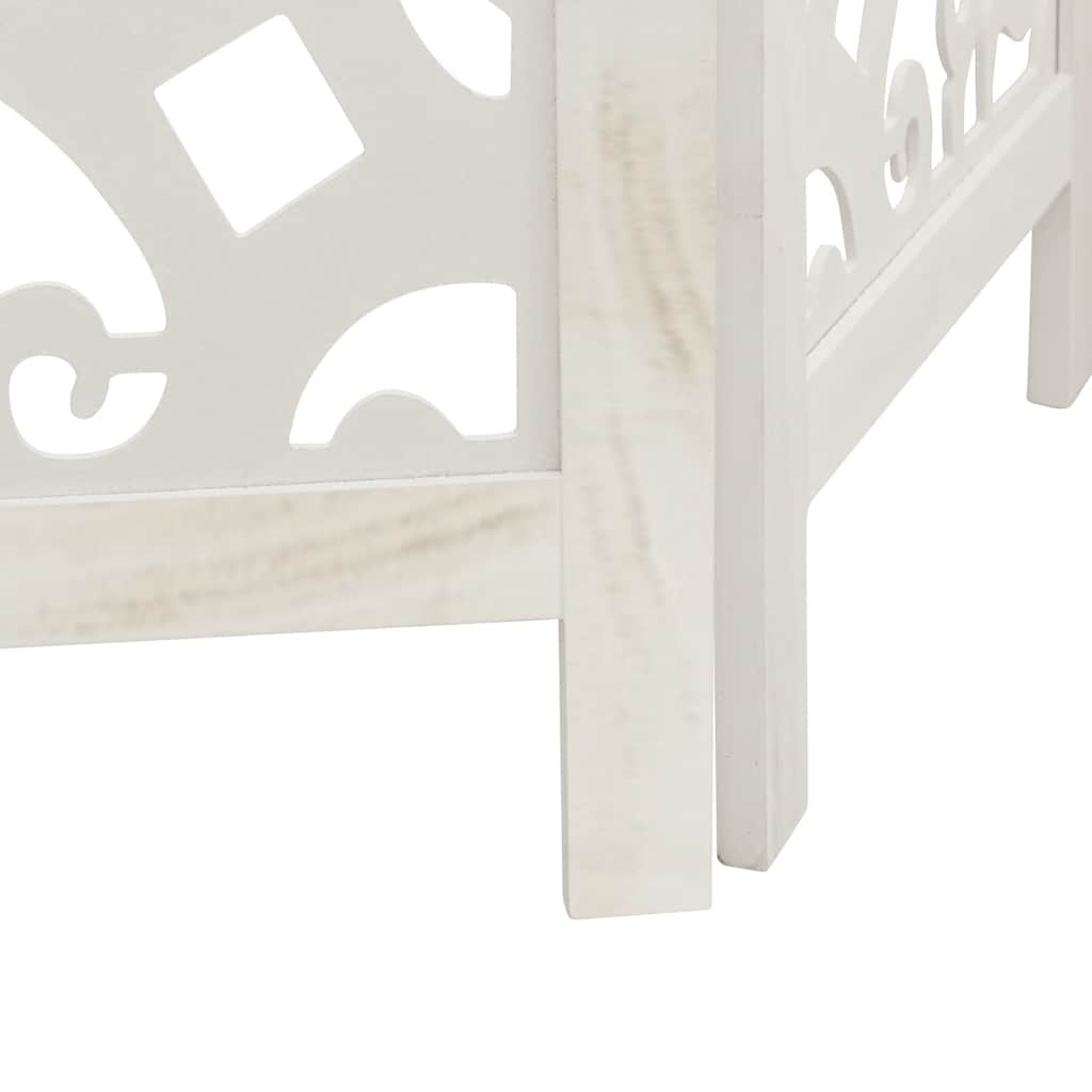 Divisorio Ambienti 5Pannelli Bianco Legno Massello di Paulownia