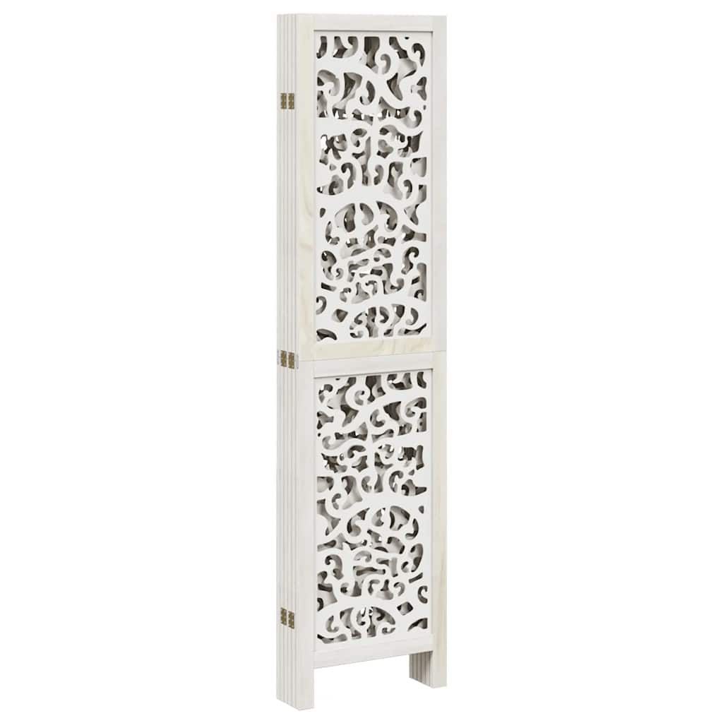Divisorio Ambienti 6Pannelli Bianco Legno Massello di Paulownia