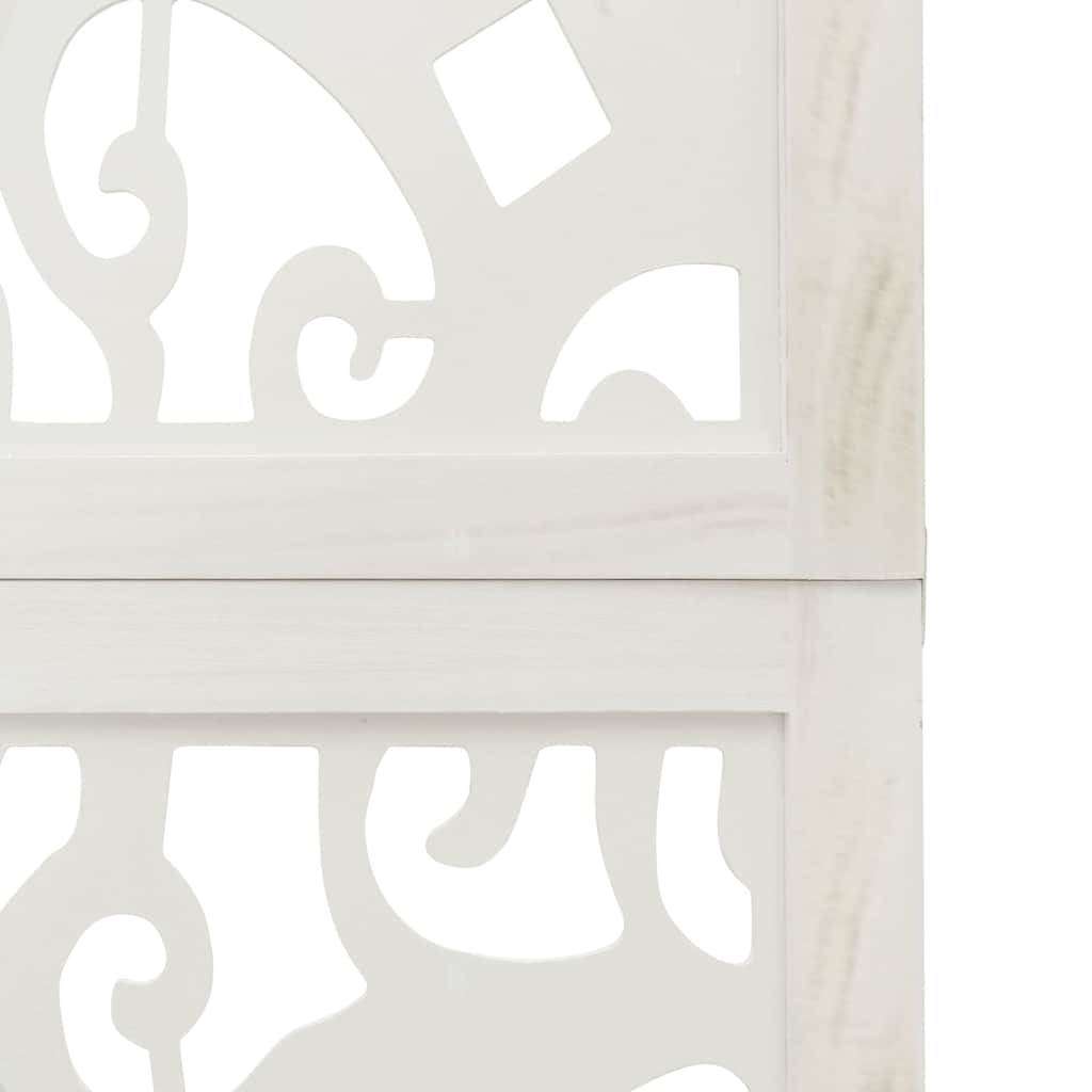 Divisorio Ambienti 6Pannelli Bianco Legno Massello di Paulownia