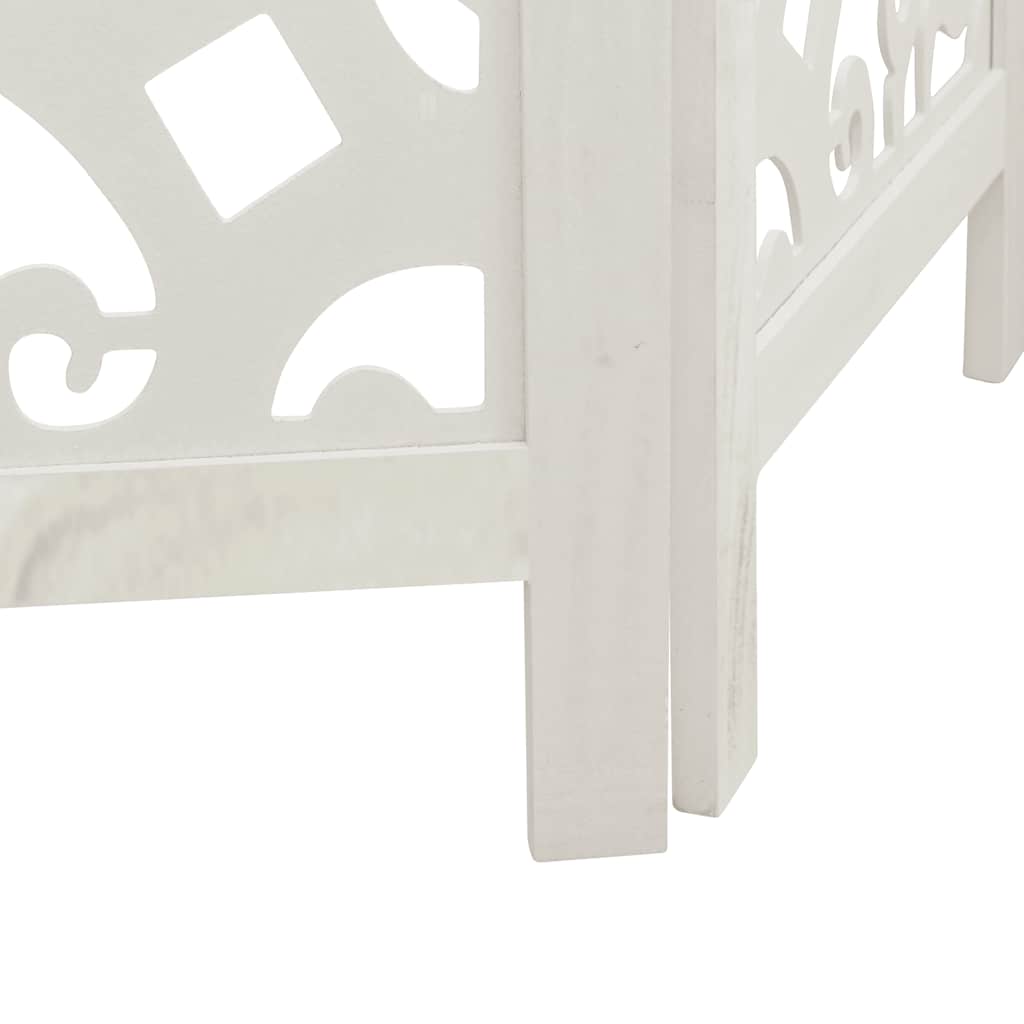 Divisorio Ambienti 6Pannelli Bianco Legno Massello di Paulownia