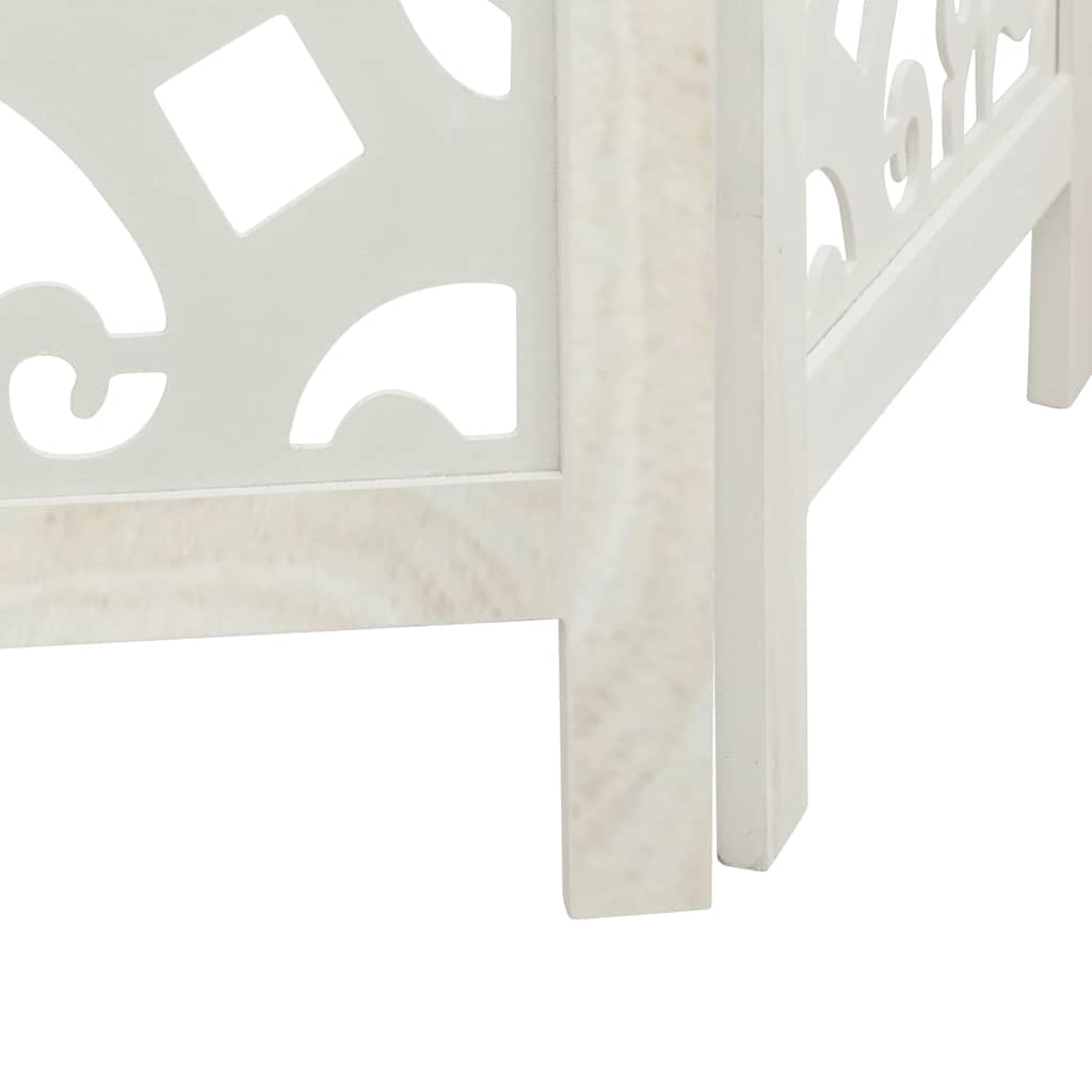 Divisorio Ambienti 6Pannelli Bianco Legno Massello di Paulownia