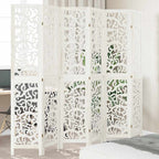 Divisorio Ambienti 6Pannelli Bianco Legno Massello di Paulownia