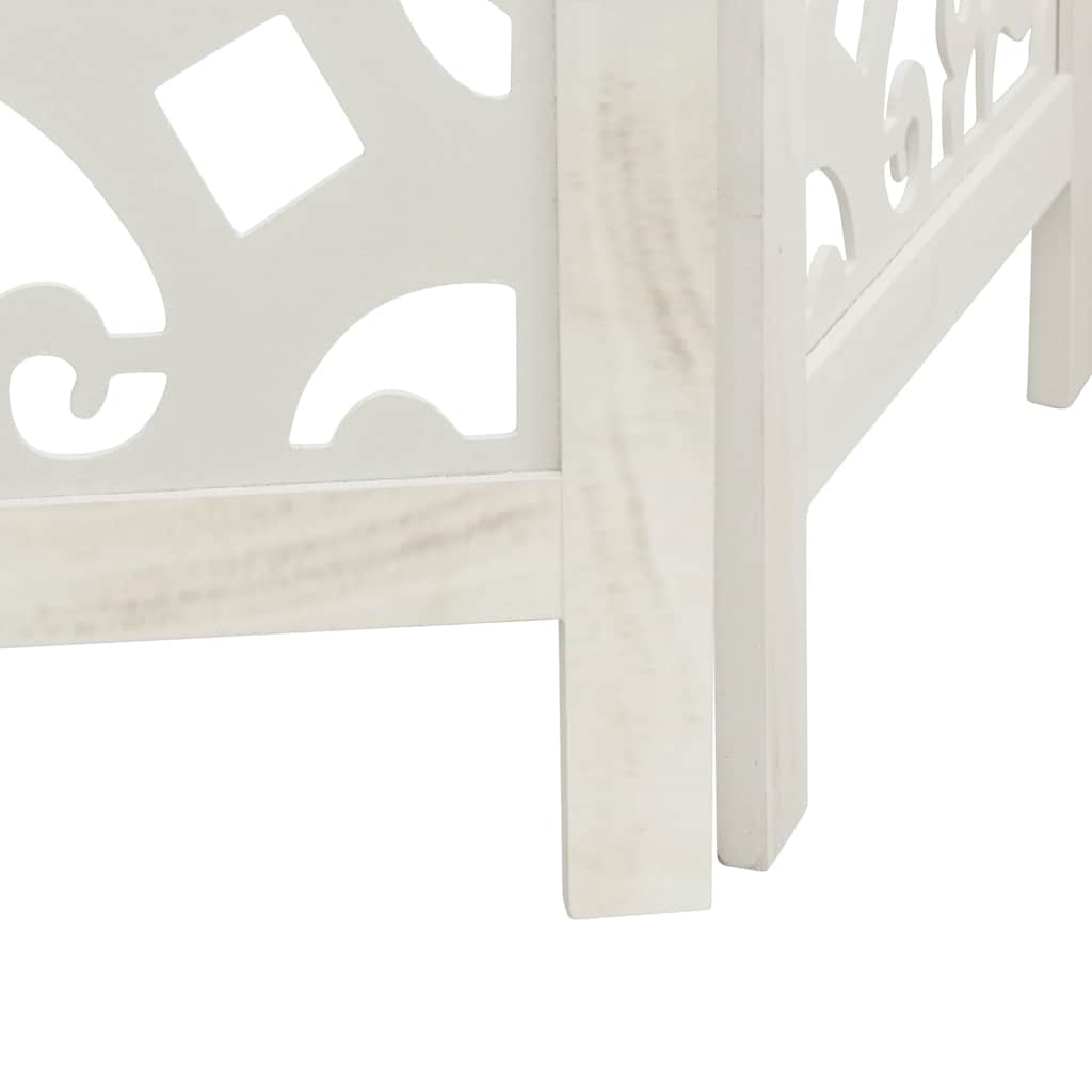 Divisorio Ambienti 6Pannelli Bianco Legno Massello di Paulownia