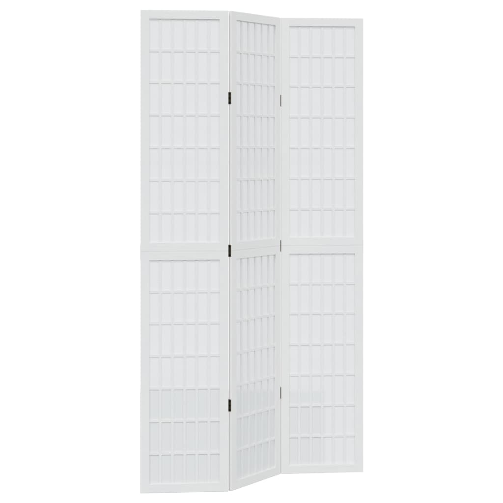 Divisorio Ambienti 3Pannelli Bianco Legno Massello di Paulownia