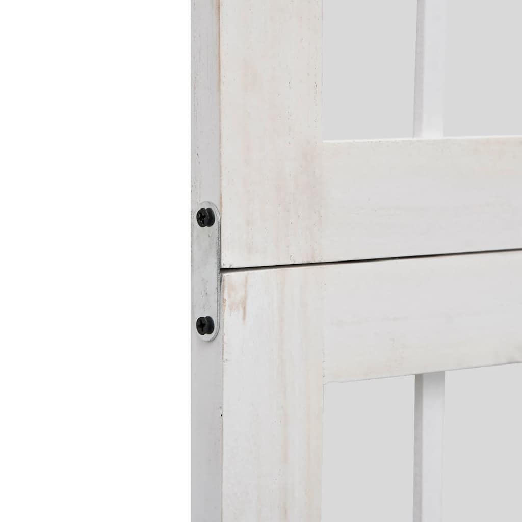 Divisorio Ambienti 4Pannelli Bianco Legno Massello di Paulownia