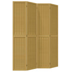 Divisorio Ambienti 4 Pannelli Marrone Legno Massello Paulownia
