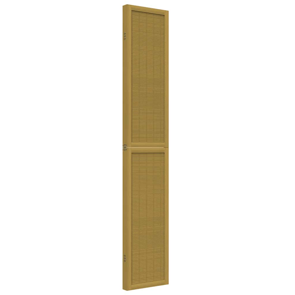Divisorio Ambienti 4 Pannelli Marrone Legno Massello Paulownia