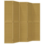 Divisorio Ambienti 5 Pannelli Marrone Legno Massello Paulownia