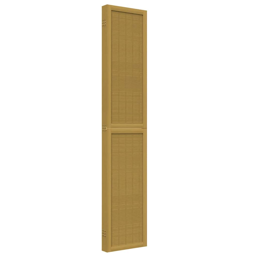 Divisorio Ambienti 5 Pannelli Marrone Legno Massello Paulownia