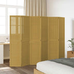 Divisorio Ambienti 6 Pannelli Marrone Legno Massello Paulownia