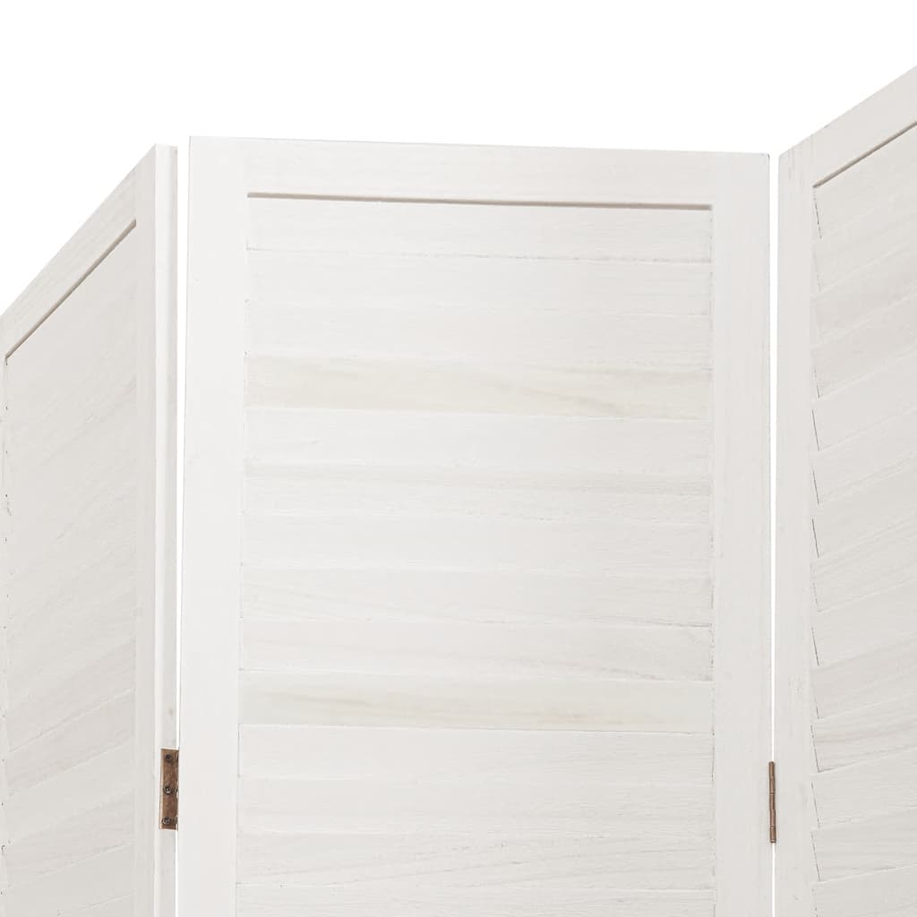 Divisorio Ambienti 3Pannelli Bianco Legno Massello di Paulownia