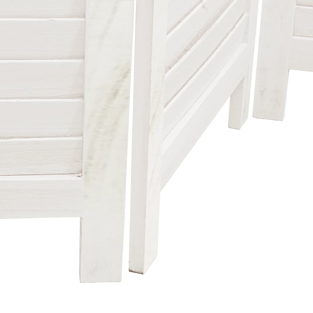 Divisorio Ambienti 3Pannelli Bianco Legno Massello di Paulownia