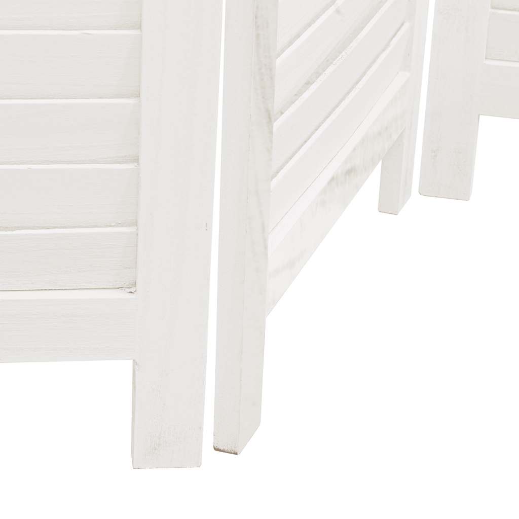 Divisorio Ambienti 3Pannelli Bianco Legno Massello di Paulownia