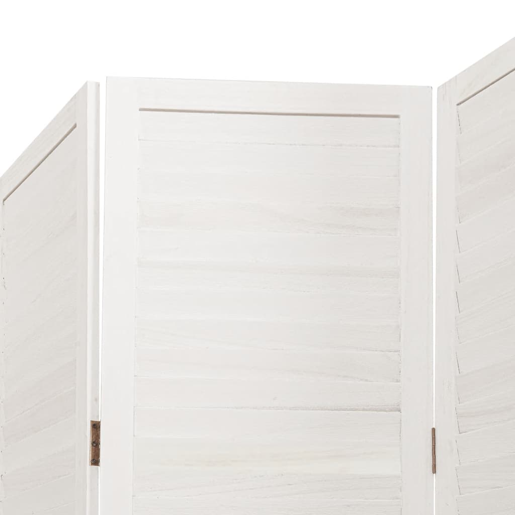 Divisorio Ambienti 3Pannelli Bianco Legno Massello di Paulownia