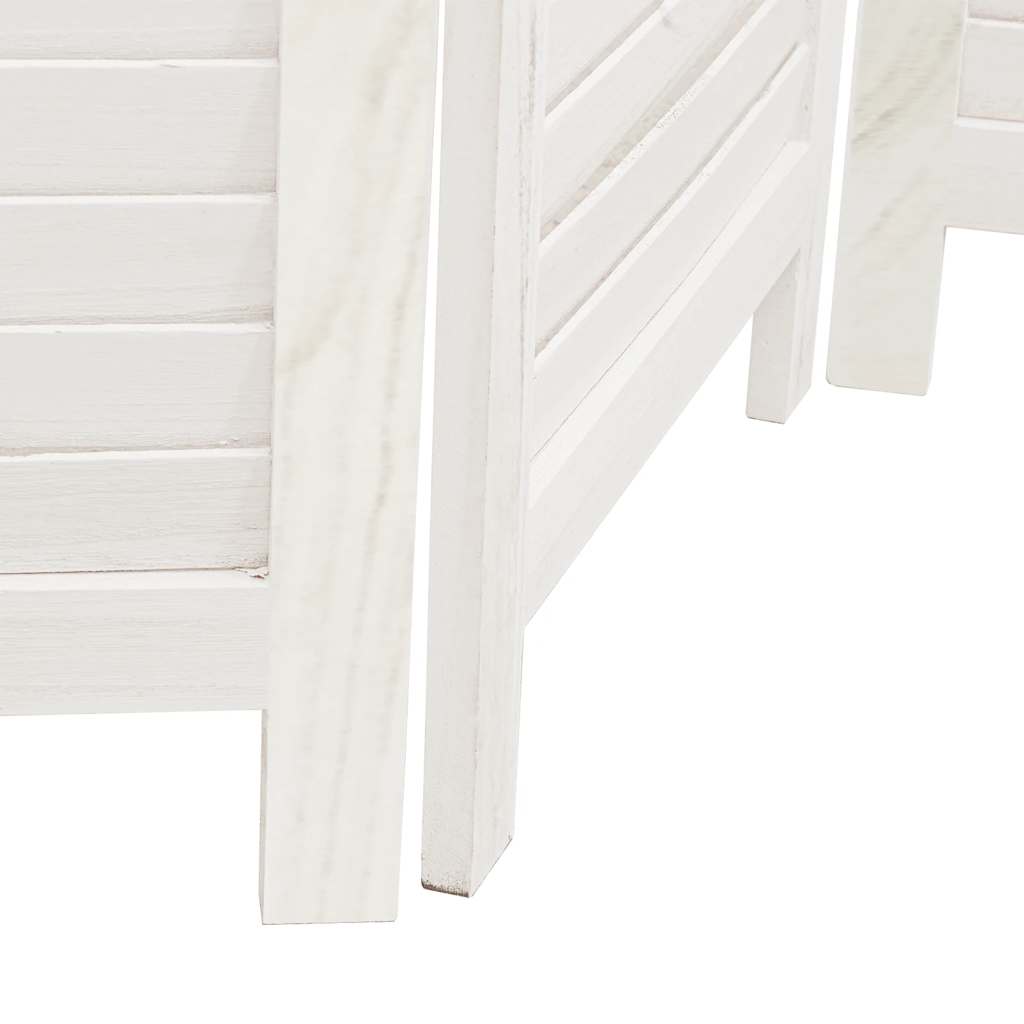 Divisorio Ambienti 3Pannelli Bianco Legno Massello di Paulownia