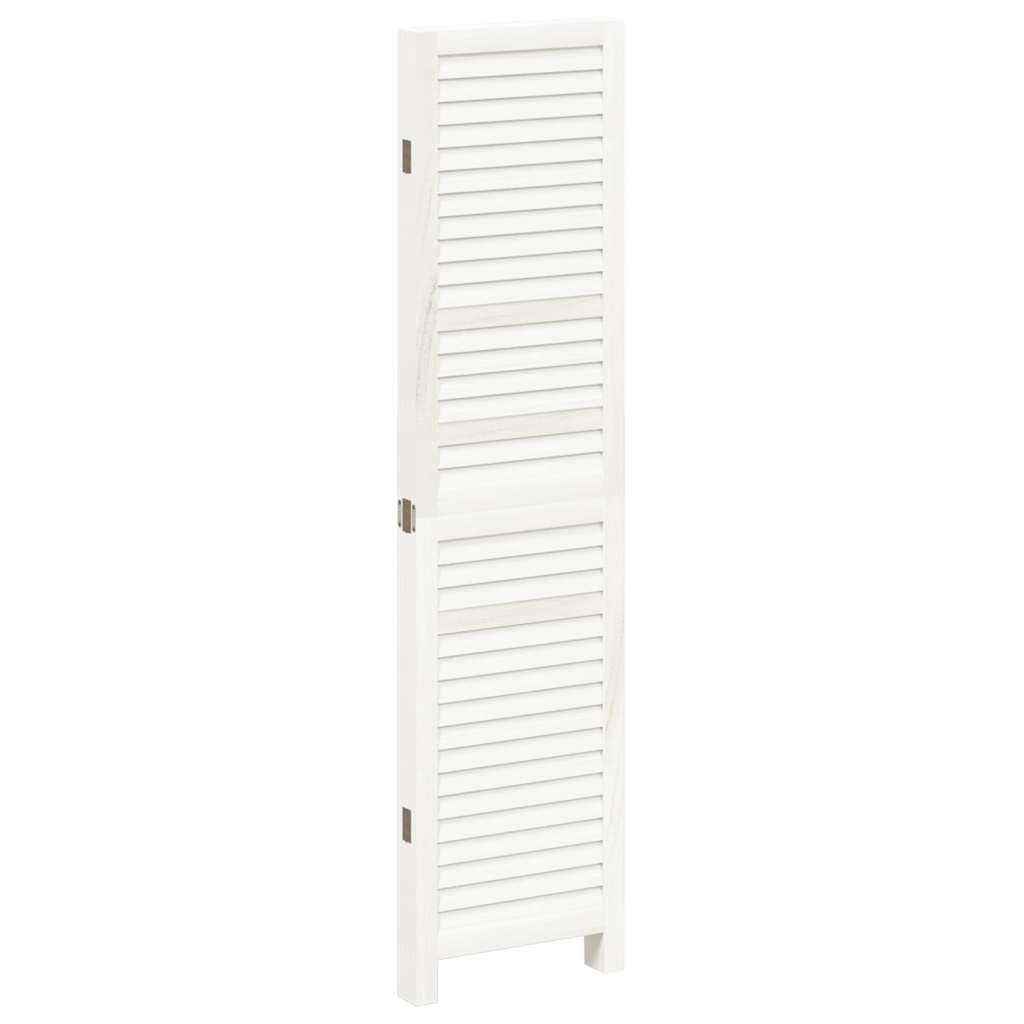 Divisorio Ambienti 4Pannelli Bianco Legno Massello di Paulownia