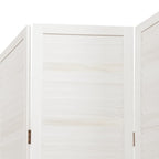 Divisorio Ambienti 4Pannelli Bianco Legno Massello di Paulownia