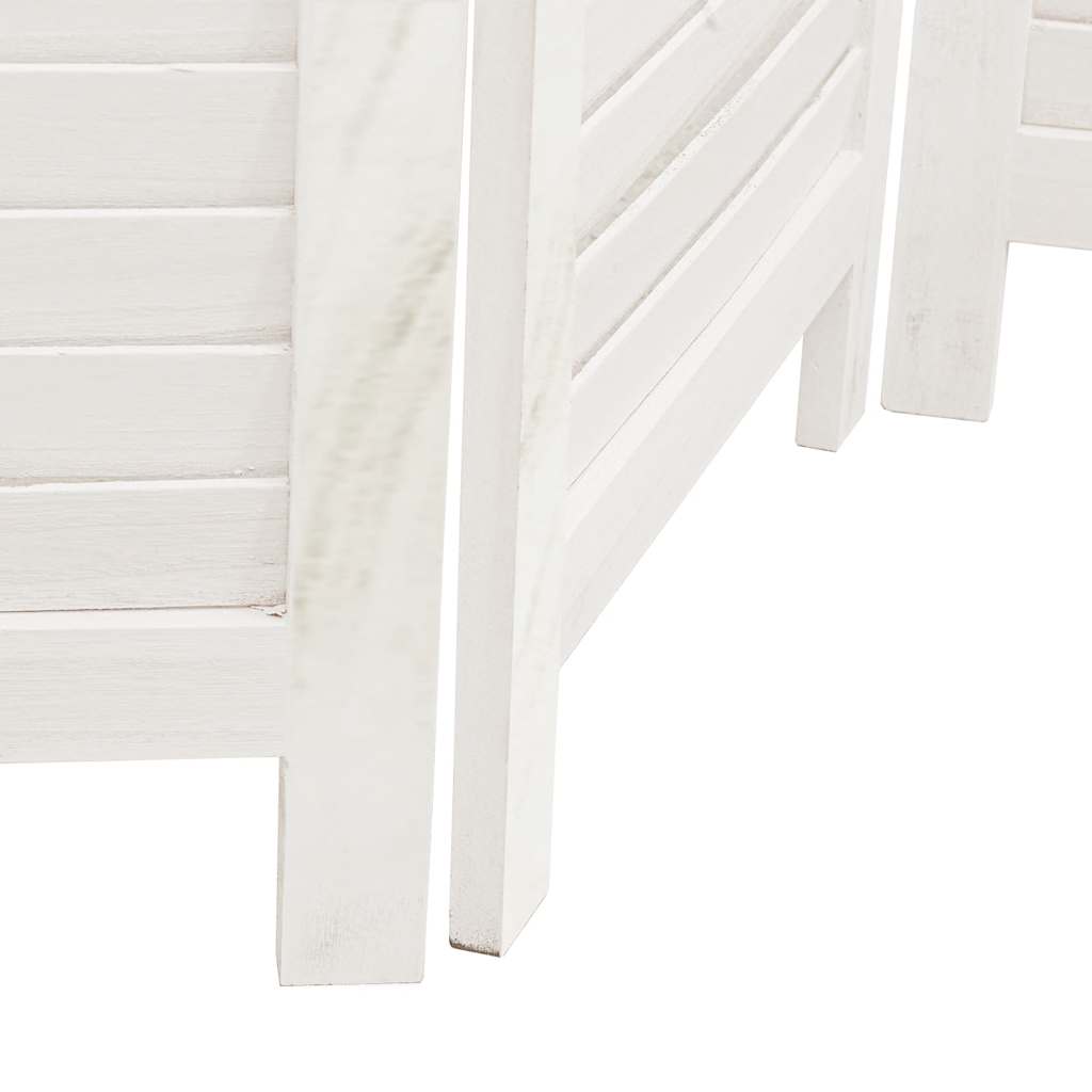 Divisorio Ambienti 4Pannelli Bianco Legno Massello di Paulownia