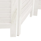 Divisorio Ambienti 4Pannelli Bianco Legno Massello di Paulownia