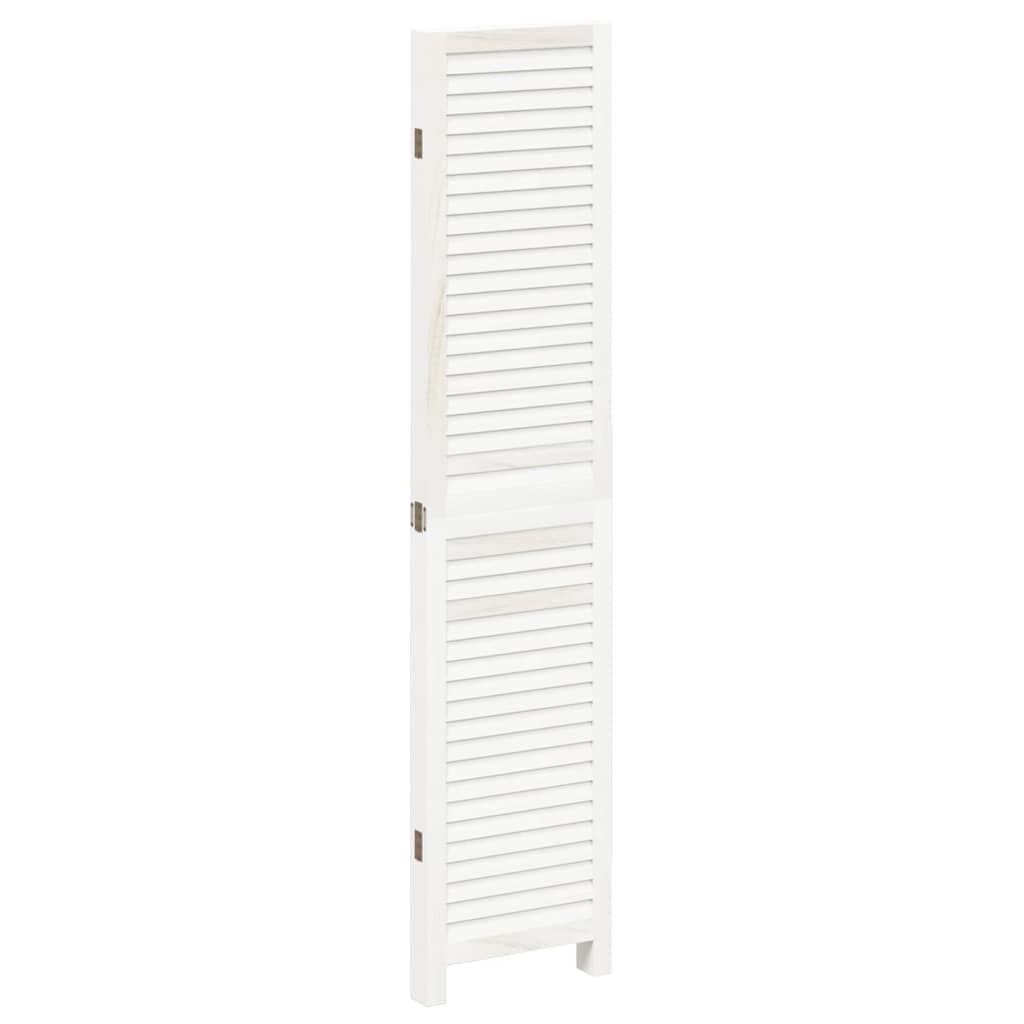 Divisorio Ambienti 4Pannelli Bianco Legno Massello di Paulownia