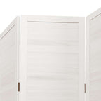 Divisorio Ambienti 4Pannelli Bianco Legno Massello di Paulownia