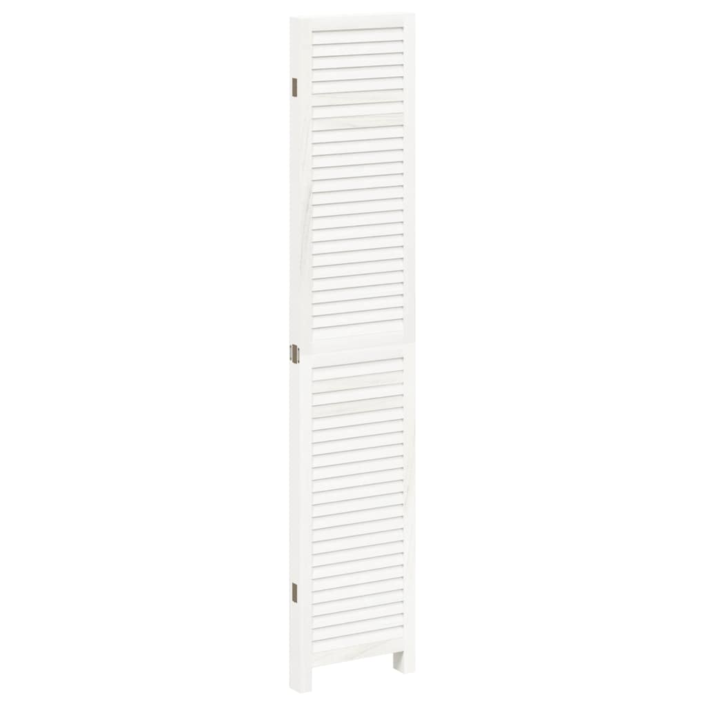 Divisorio Ambienti 4Pannelli Bianco Legno Massello di Paulownia