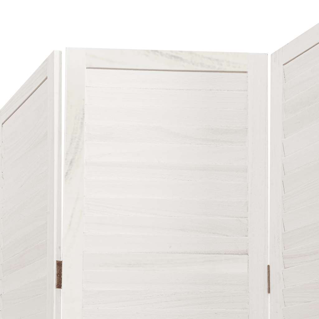 Divisorio Ambienti 4Pannelli Bianco Legno Massello di Paulownia