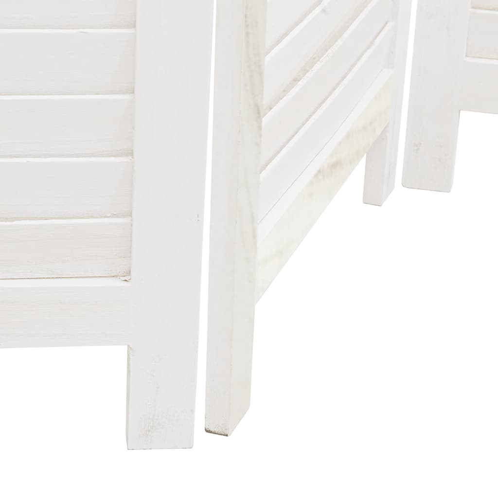 Divisorio Ambienti 4Pannelli Bianco Legno Massello di Paulownia