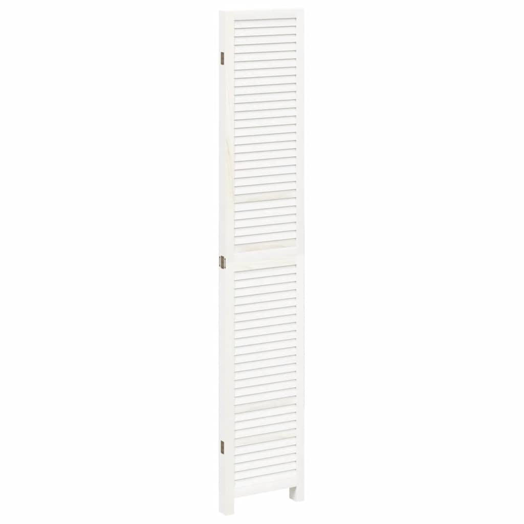 Divisorio Ambienti 4Pannelli Bianco Legno Massello di Paulownia
