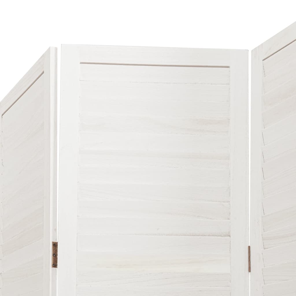 Divisorio Ambienti 4Pannelli Bianco Legno Massello di Paulownia