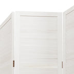 Divisorio Ambienti 4Pannelli Bianco Legno Massello di Paulownia